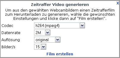 Fenster Video generieren